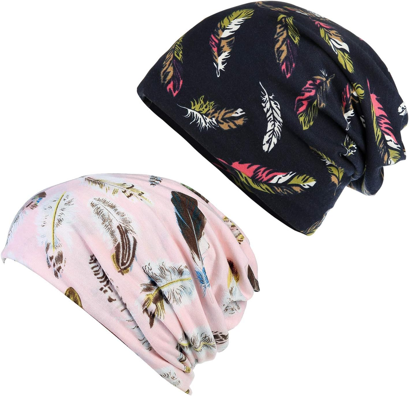 HONENNA Flower Printed Cotton Beanie Women Turban Headband Chemo Cap