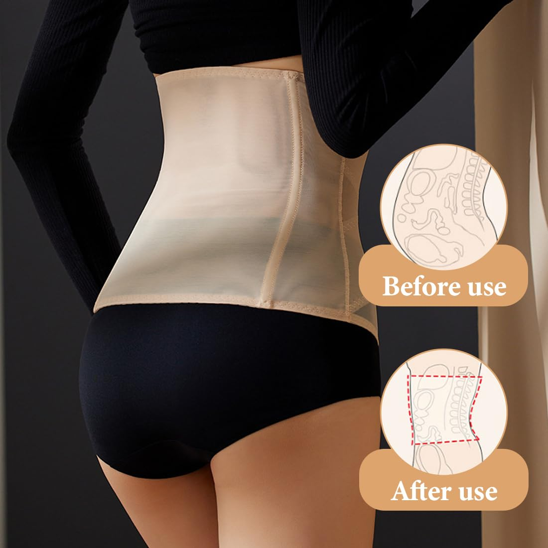 Women'S Slimming Belt, Invisible Slimming Girdle Postpartum, Underbust Corset, Abdominal Shaper, Flat Stomach, Postpartum Postpartum Rehabilitation image number 4