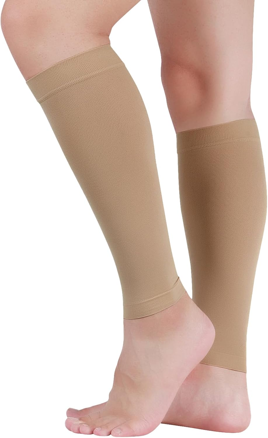 20-30 Mmhg Medical Compression Calf Sleeve for Men and Women （Beige） image number 5