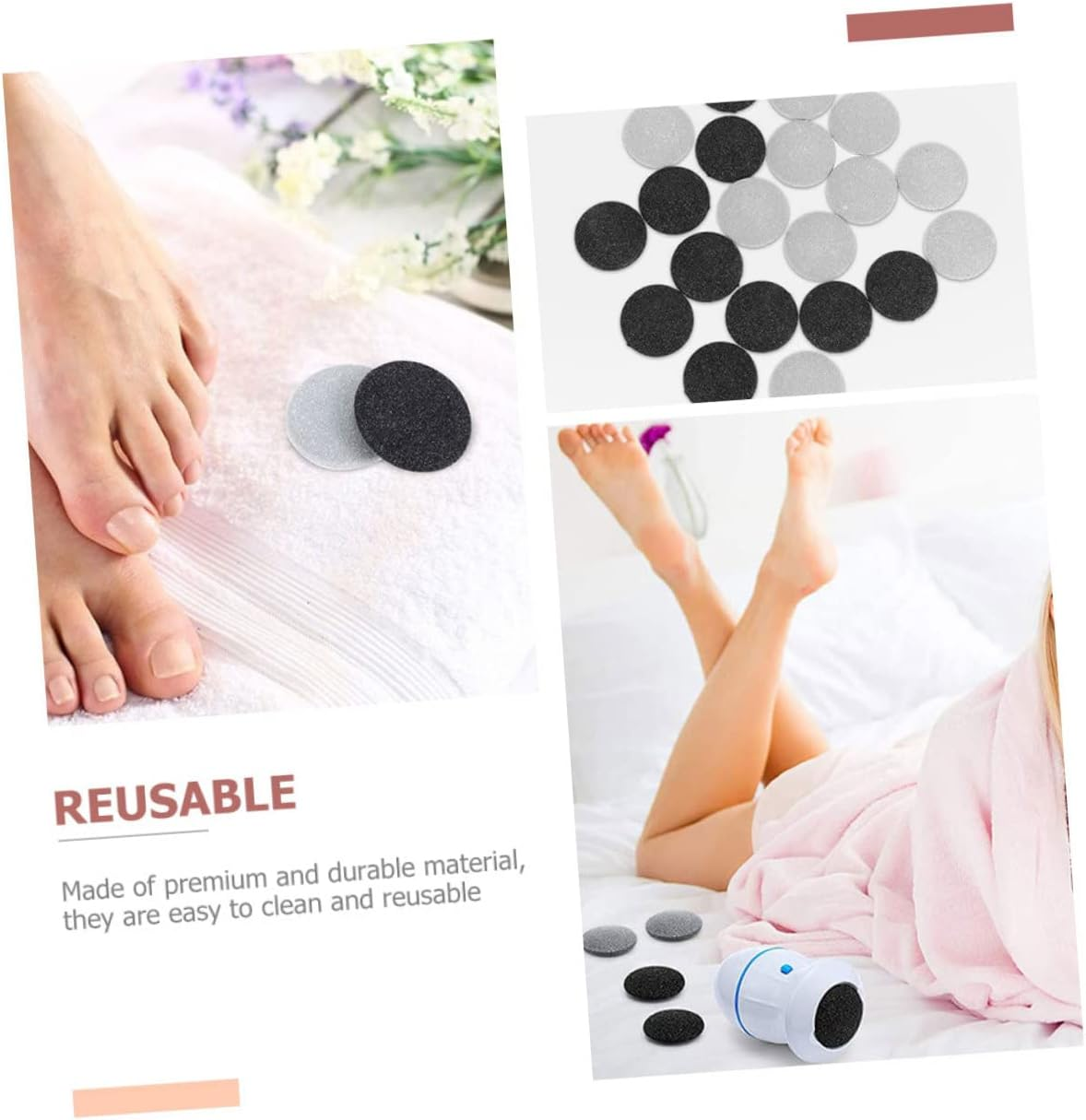 BIUDECO 12Pcs Electric Foot Grinder Replacement Heads Premium Tool for Foot Care Easy to Install Durable and Washable for Dead Skin Removal image number 1