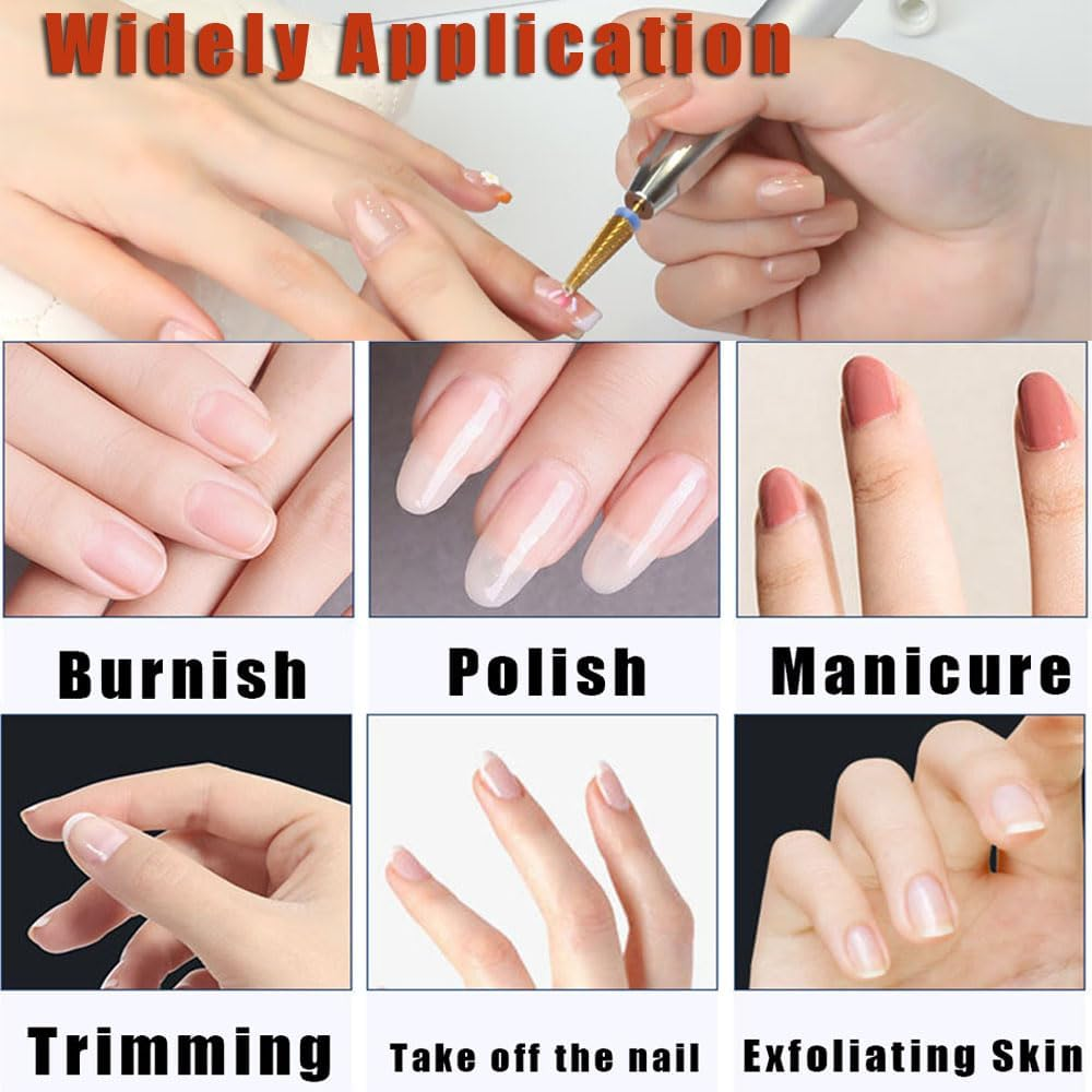 Yakamoz 4Pcs Professional Carbide Tungsten Nail Drill Bit Set, 5 in 1 Extension Nail Drill Bits,3/32 Inch Diameter Two Way Rotate Advanced Safety Bits for Manicure Pedicure Cuticle Acrylic Hard Gel Nails image number 1