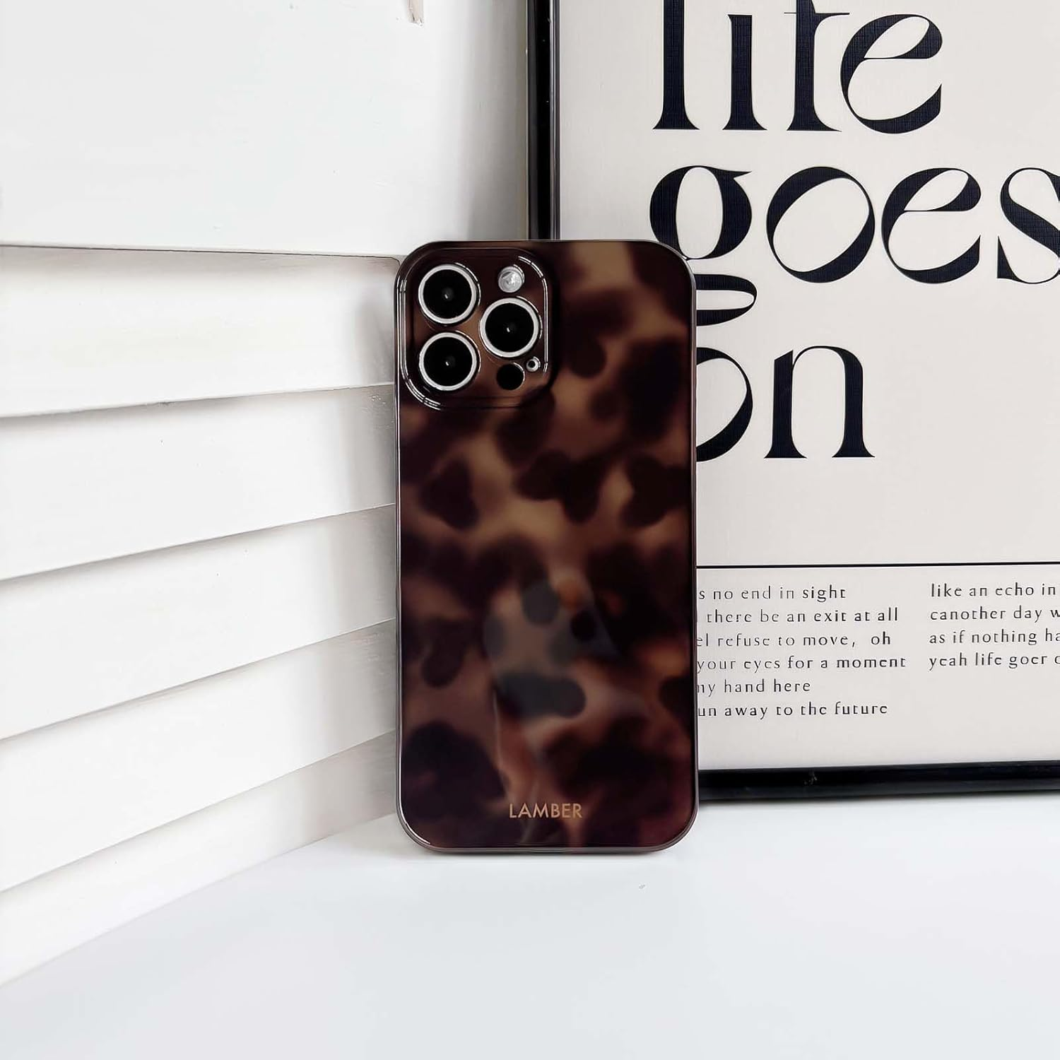 NITITOP Compatible with Iphone 14 Pro Case Cute Leopard Pattern Brown Aesthetic for Women Girls Amber Design Stylish Soft TPU Protective Phone Case - Brown2 image number 4