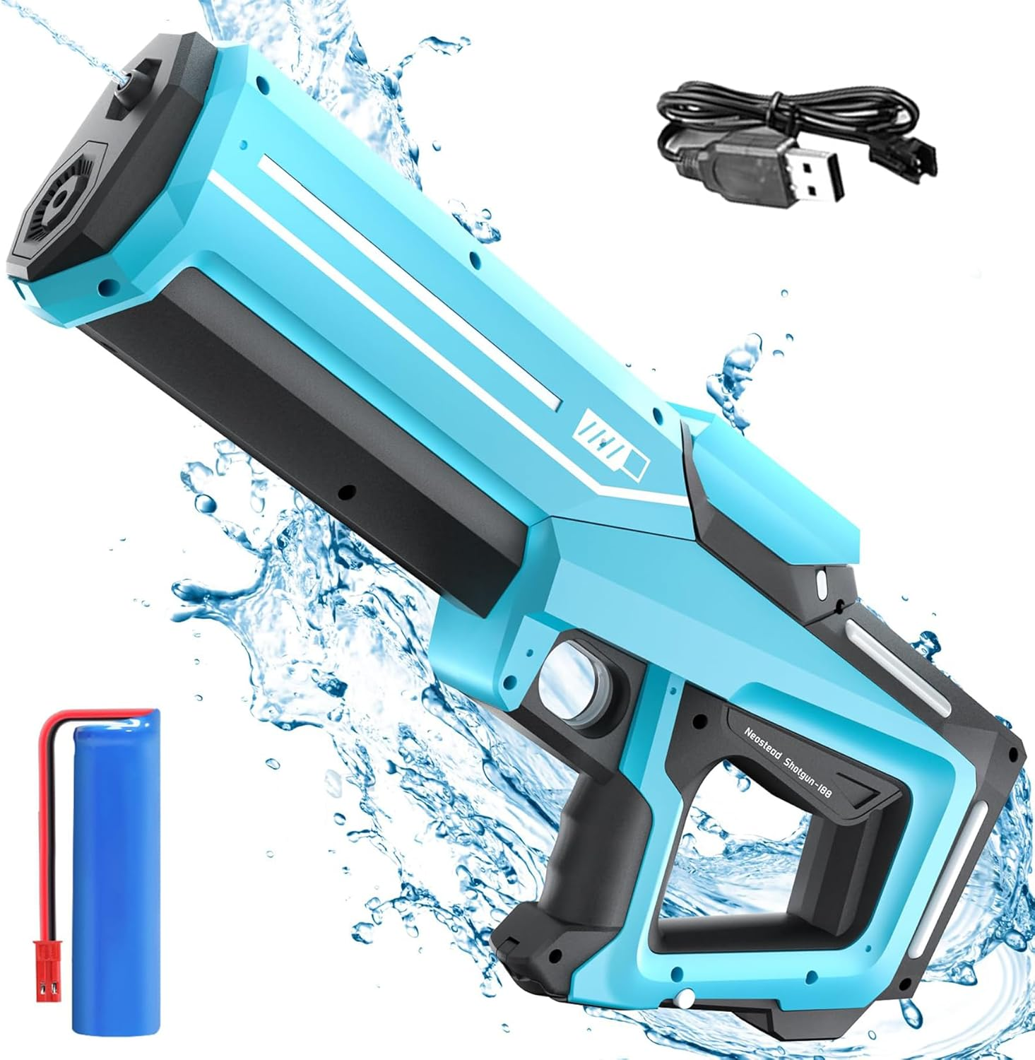 Electric Water Gun for Kids Adults, IGGDOQI Automatic Water Gun, Waterproof Design, Automatic Water Suction, Battery Powered, 8M-10M Long-Range Shooting, Summer Outdoor Party Pool Beach Toys for Kids