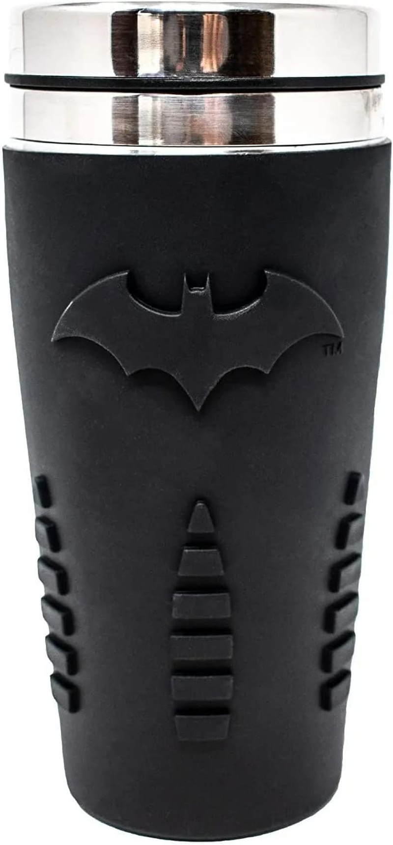 Paladone PP4380BM Batman Travel Mug | Reuseable Commuter Cup Coffee & Tea Flask | Easy Clean | Double Walled Insulation | 450ML Capacity | Spill Proof, Black, 9 X 9 X 18 Cm image number 6