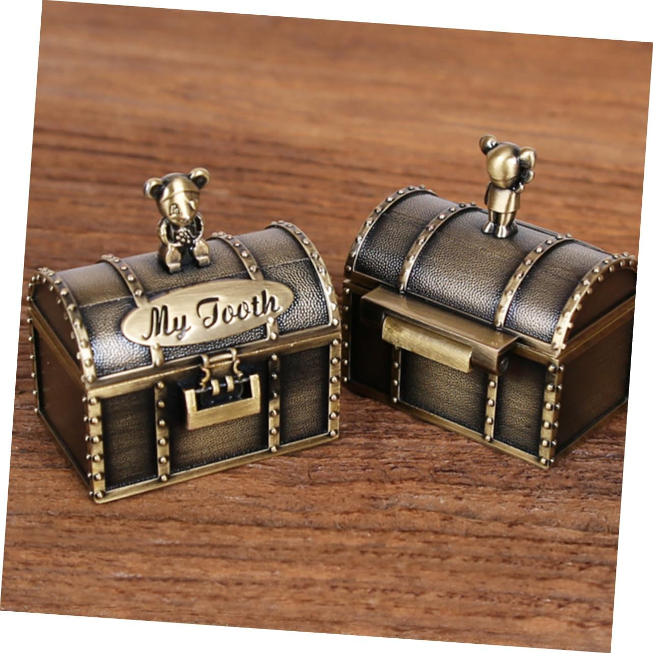 2Pcs Fetal Hair Newborn Tooth Keepsake Box Storage Box for First Tooth Curl