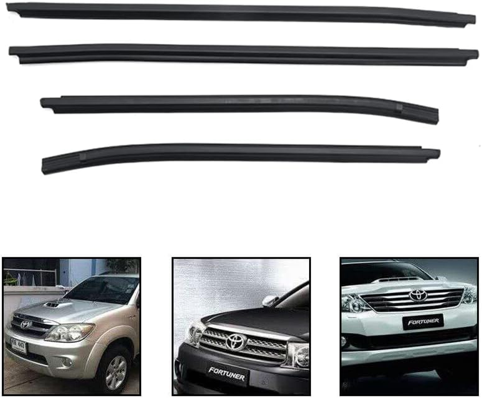 AIMALL 4X Fit Toyota Hilux Double Cab Window Weather Strips, Rubber Window Seals for 2005-2015 Models, High Tolerance, Soundproof & Weatherproof, Black, Direct Replacement