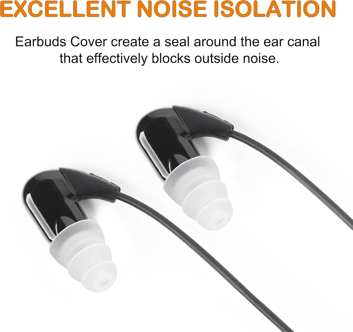 Uxcell 10Pcs Replacement Earbuds Tips, Soft Silicone Earpads with Three Flanges Noise Reduce Eartips,Ear Cushion Earpads with 5Mm Connector Hole Fit Most In-Ear Headphones Earphone, Clear image number 6