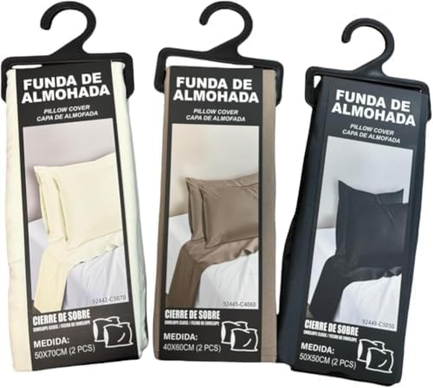 Flat Sheet - Pillowcase, Mattress Cover, Brushed Microfiber, Flat Sheet for Bed (90Cm, 105Cm, 135Cm, 150Cm and 180Cm) Bedding Set (319 Grey, 40 X 60 Cm (Pack of 2), Plain