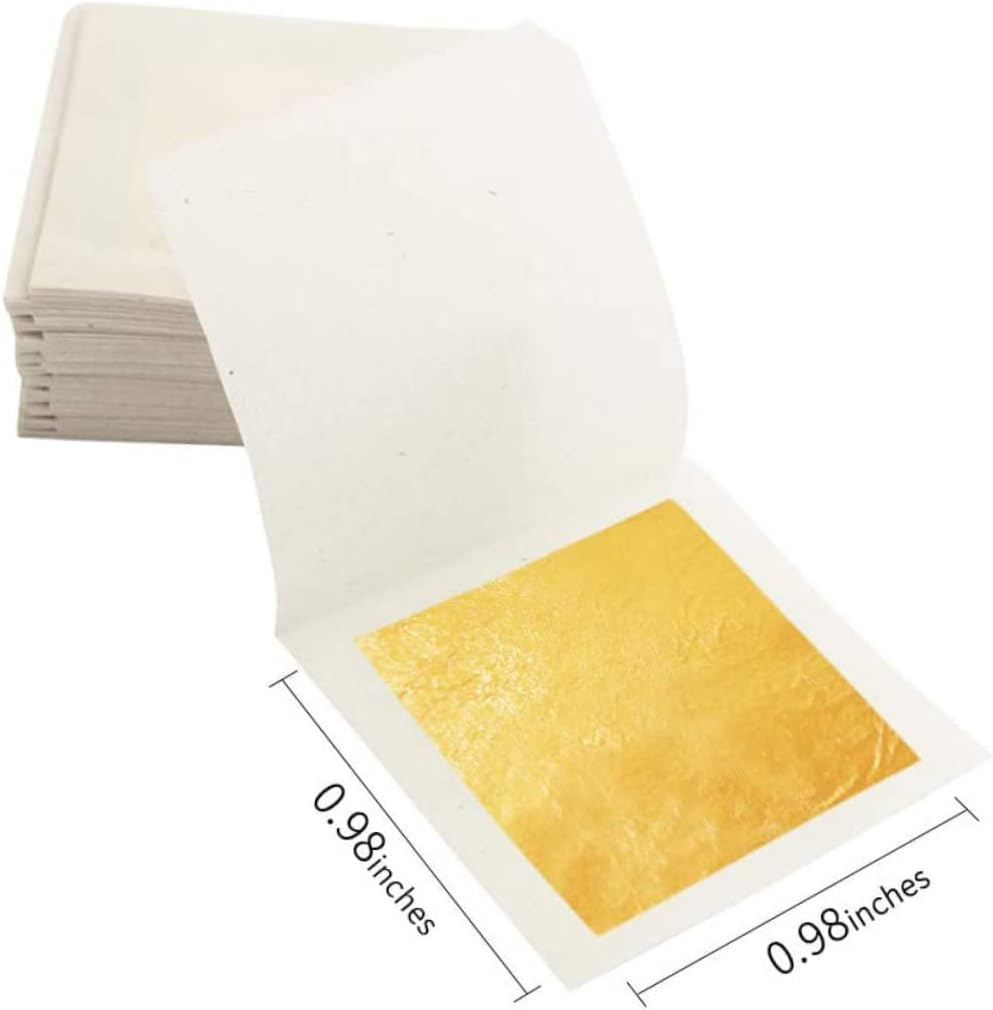 KONTONTY 10Pcs Edible Gold Foil Leaf for Cosmetic and Buddha Statue Decoration Brightening and Non Tarnishing Foil Paper for Beauty Applications image number 6
