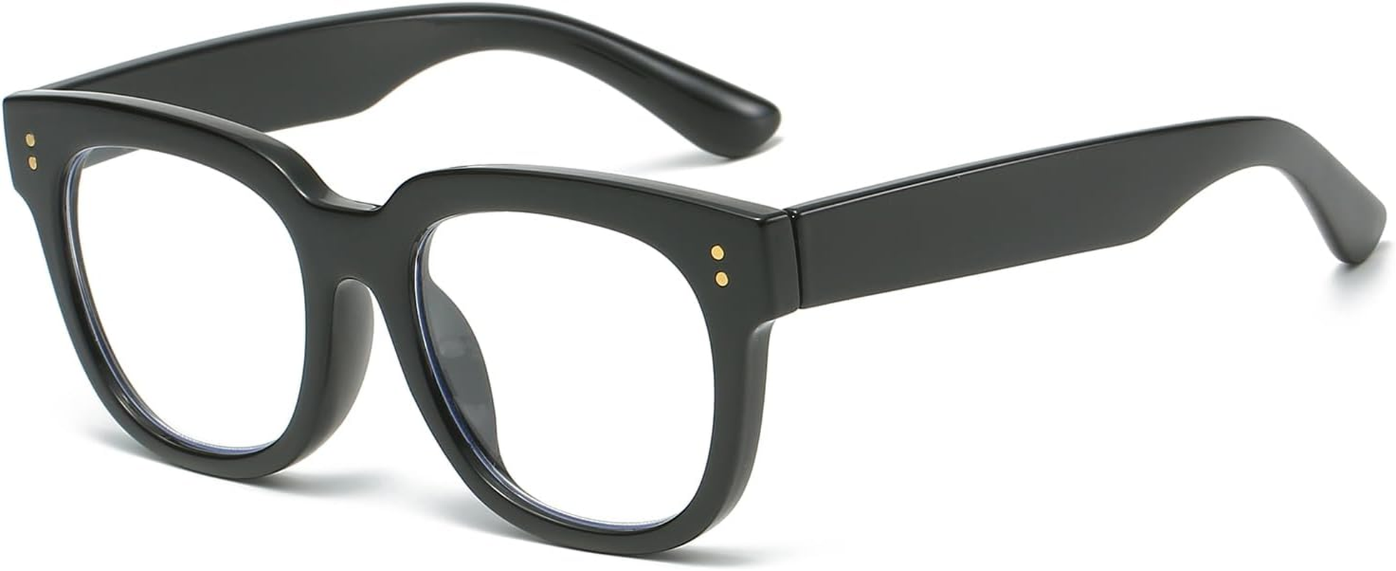 LJCZKA Blue Light Blocking Glasses Classic Square for Women Rectangular Thick Frame Clear Shades anti Eyestrain UV Protection Computer Gaming Glasses