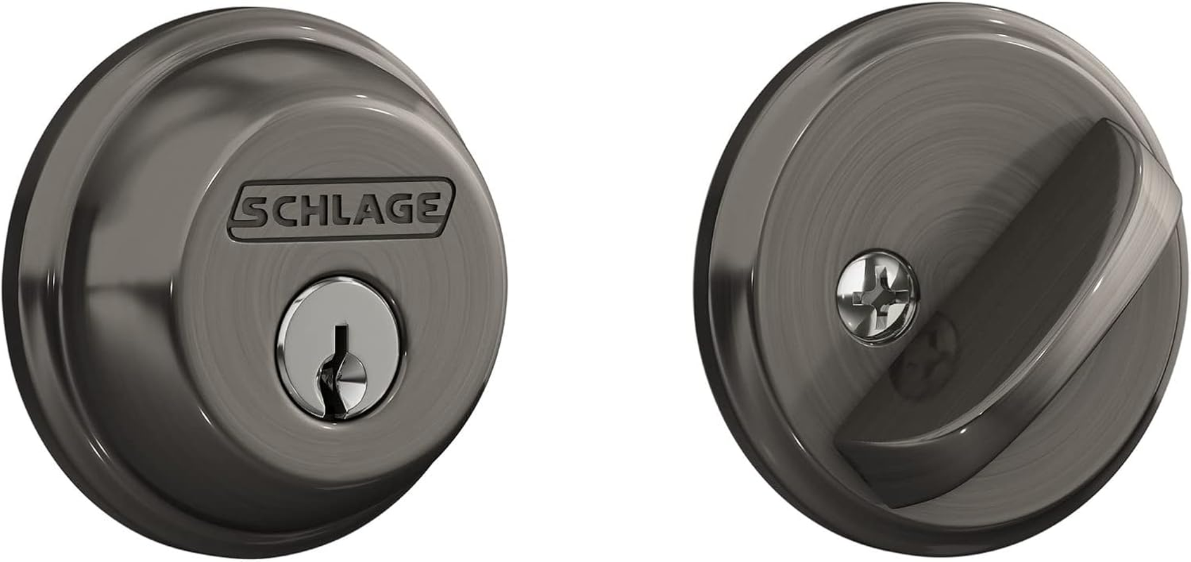 Schlage B60N 621 Single Cylinder Deadbolt, Distressed Nickel