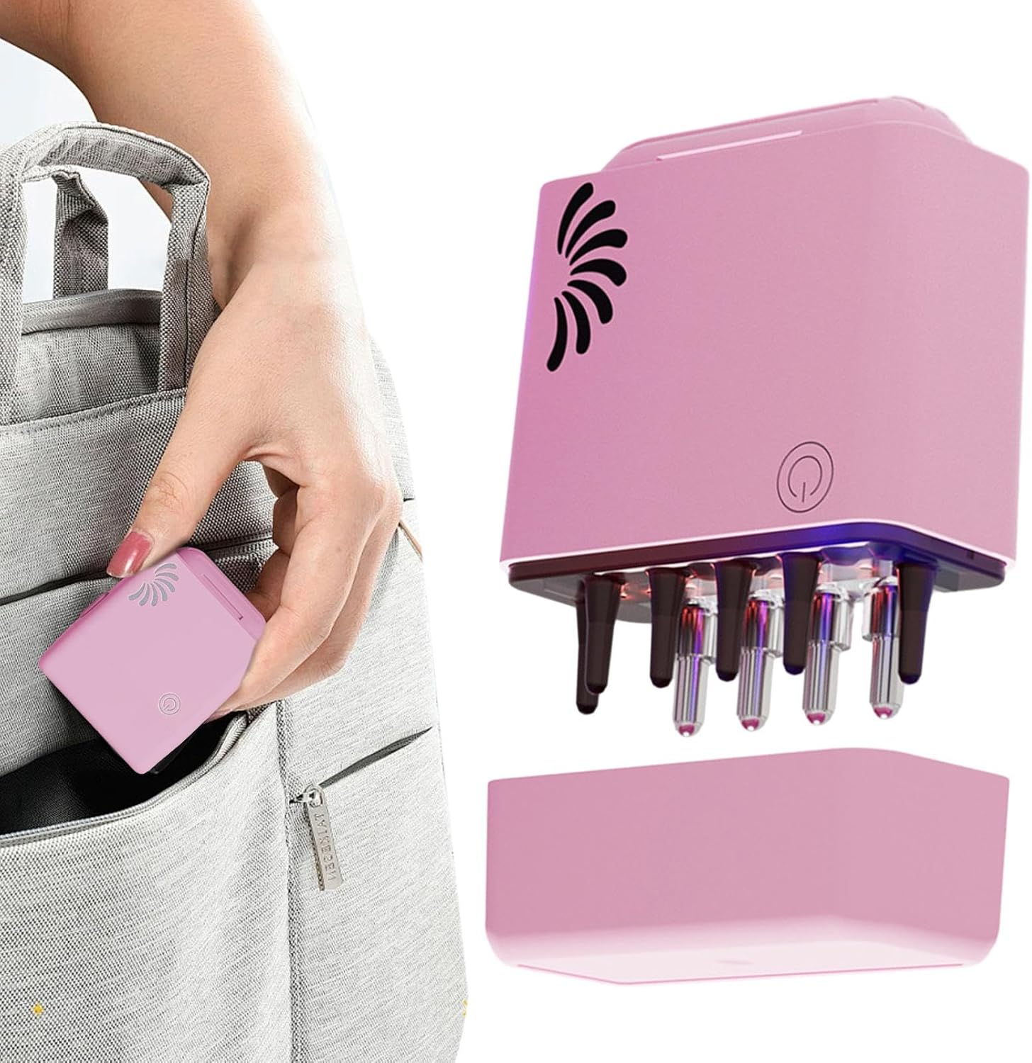 Electric Hair Oil Applicator - Small Scalp Applicator Comb | Head Massager Comb with Red Light, Electric Vibration Massager Brush image number 4