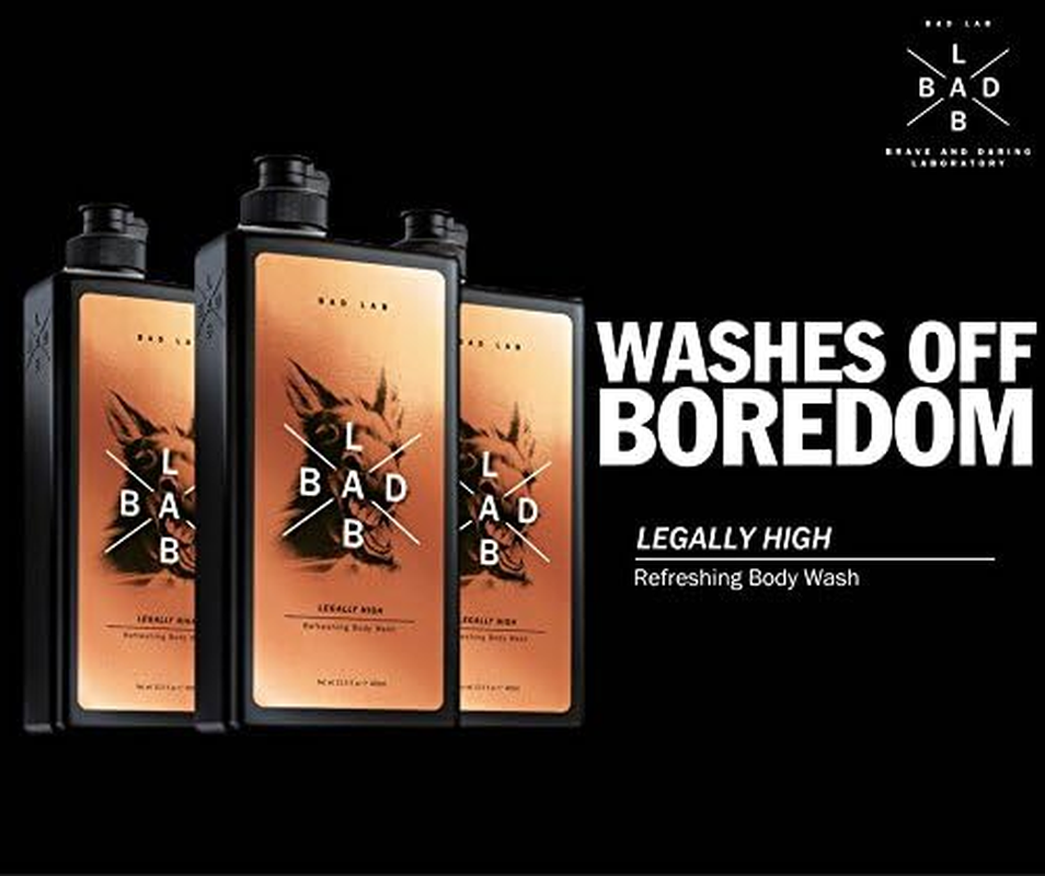 Bad Lab Legally High Antibacterial Body Wash for Men - Cool, Re-Energises, Fresh Feeling Suitable for All Skin Types (13.5 Oz) image number 5