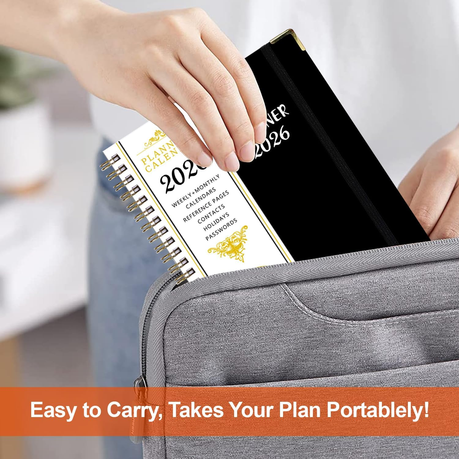 2026 Planner and Diary with Sticker - COZY CORE Weekly and Monthly Planner Spiral Bound, January 2026 - December 2026, Hardcover Planner with Monthly Tabs, Inner Pocket, Perfect for School Home Office - Navy Blue image number 7