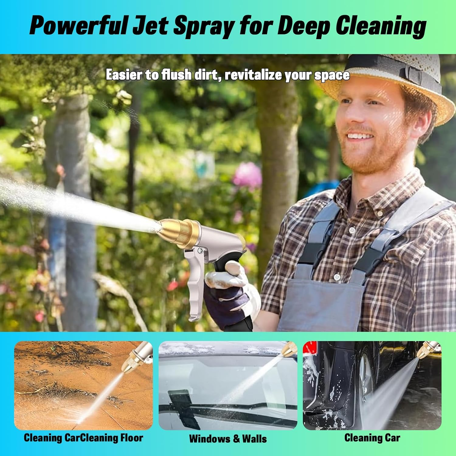 MAEZOE High Pressure Garden Hose Nozzle with Adjustable Spray Patterns for Car Wash, Garden and Outdoor Use image number 5