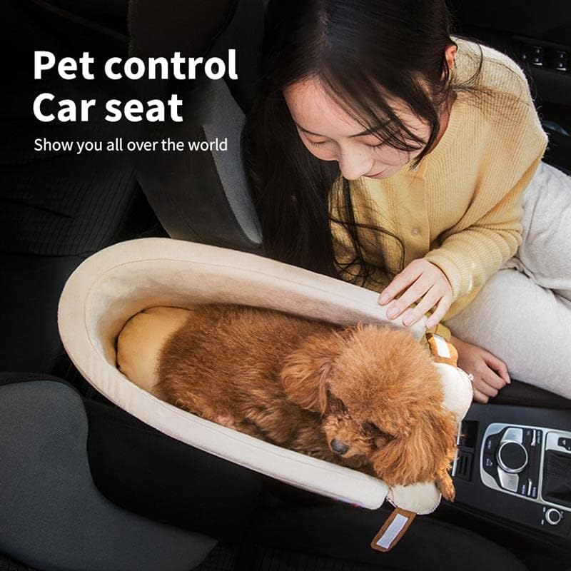 Dog Car Seat for Small/Medium Dogs Travel Safety Cats Car Seat with Soft Pillow Car Control Console Pet Booster Seat Portable Dog Habitat Bed for Travel Vacation image number 2