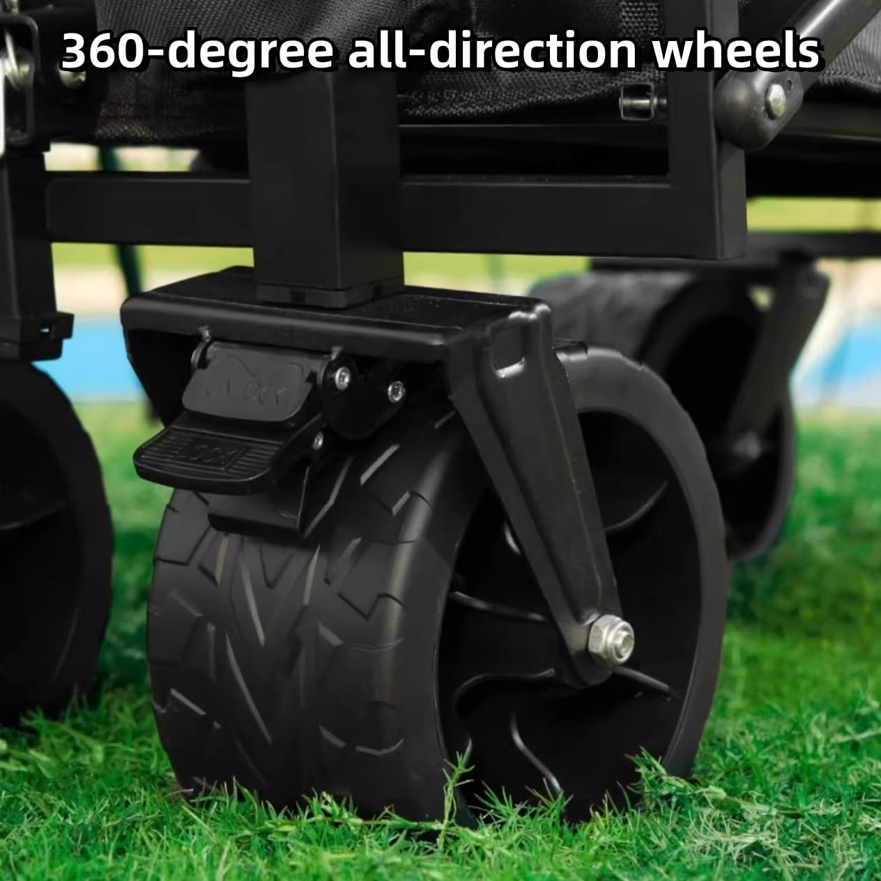 Wagon Cart Foldable Collapsible Wagon Heavy Duty Beach Cart, Folding Wagon with 360&deg;All-Terrain Wheels, 500LB Large Capacity Portable Utility Grocery Wagon for Beach,Travel, Camping, Garden image number 5