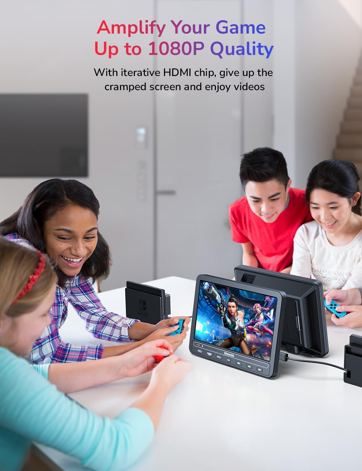 Gonavidio 10.1" Dual Portable DVD Players for Car with HDMI Input, 5 Hours Battery, Car DVD Player Support USB/SD Card, Play Same/Different Movies (2 X DVD Player) image number 4