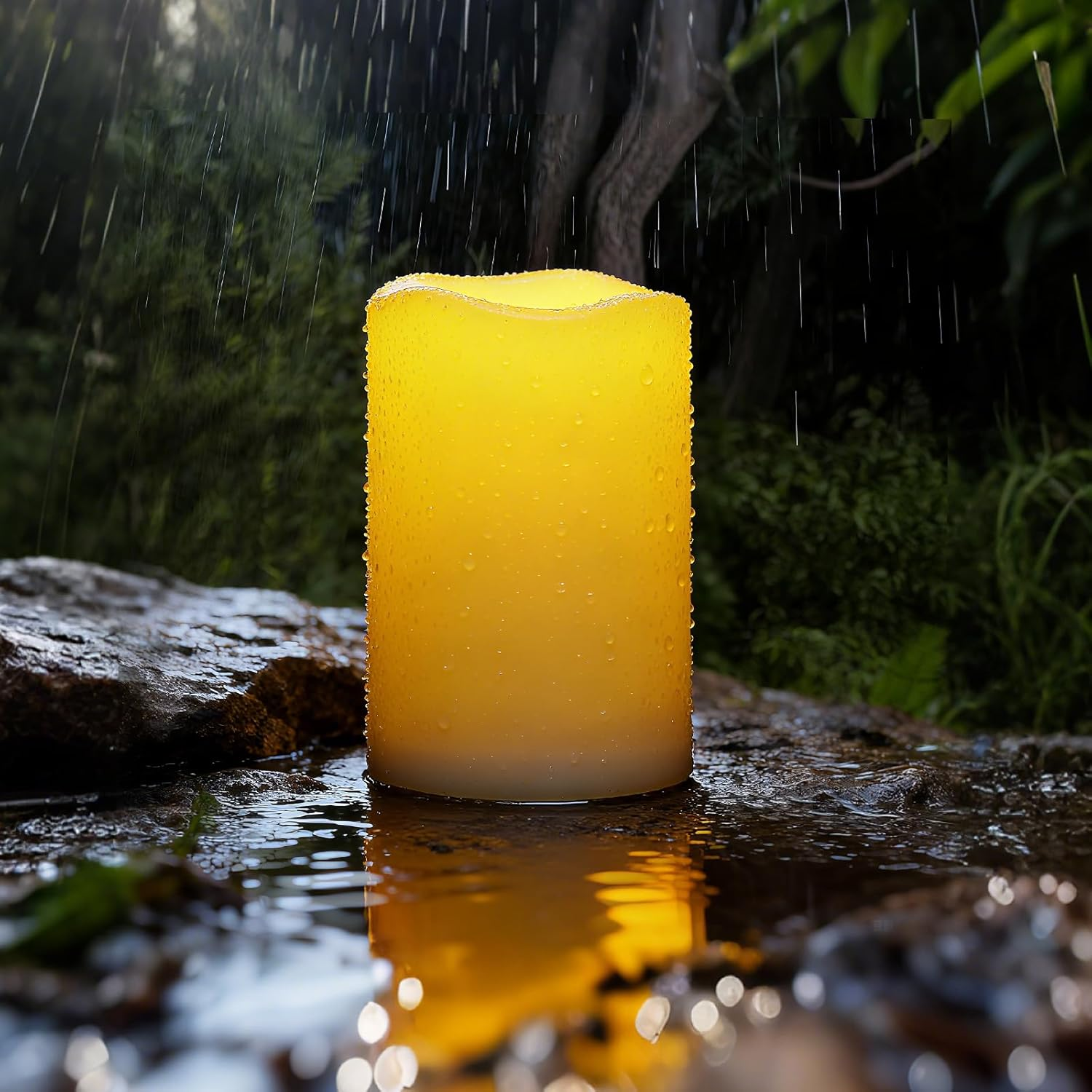 Homemory Large Solar Candles Outdoor Waterproof, 4"X10", Dusk to Dawn, Solar Powered Flameless Candles for Outdoor, Lanterns