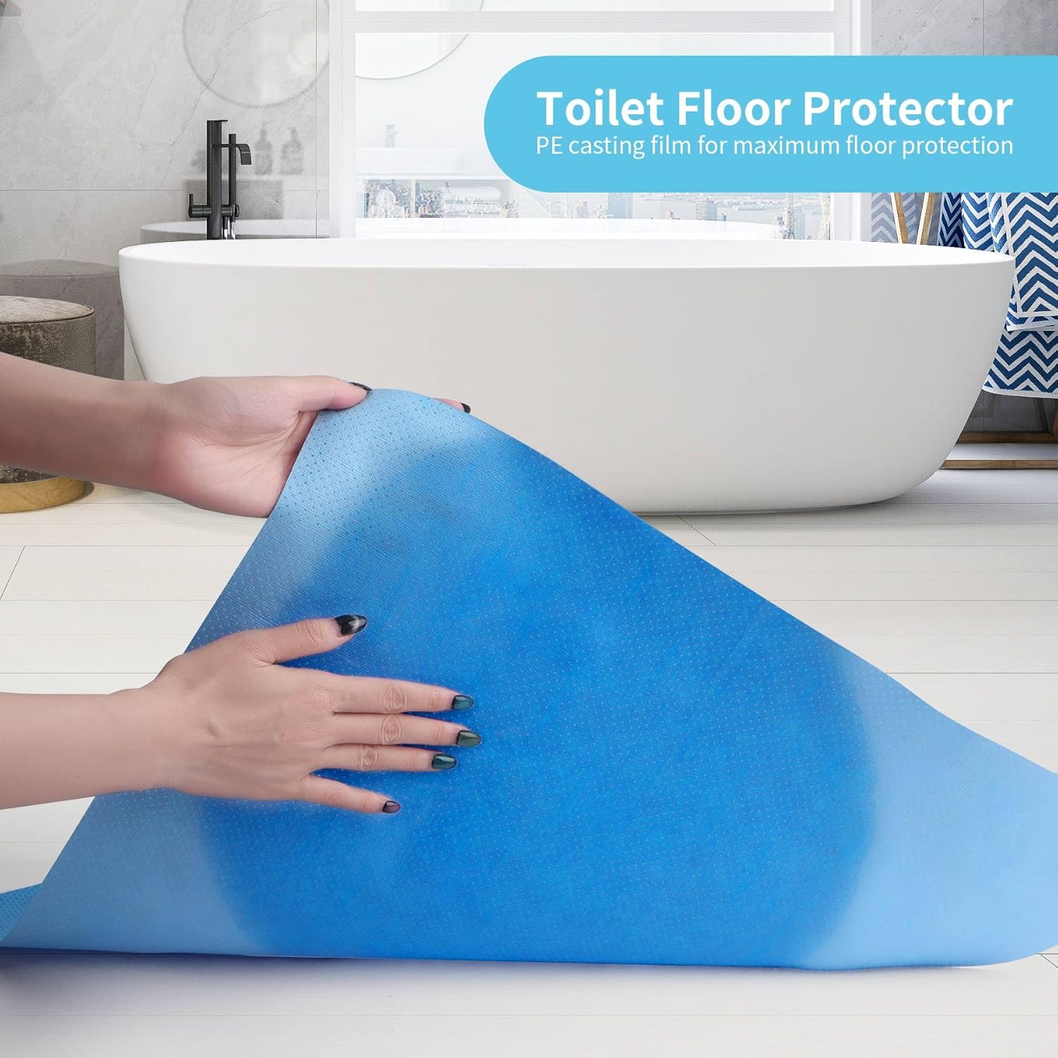 BREENHILL 25 Pack Disposable Toilet Mats for a Hygienic & Stress-Free Everyday Home Bathroom Experience,Toilet Floor Protector from Urine,Disposable Toilet Floor Mat for Urine image number 1