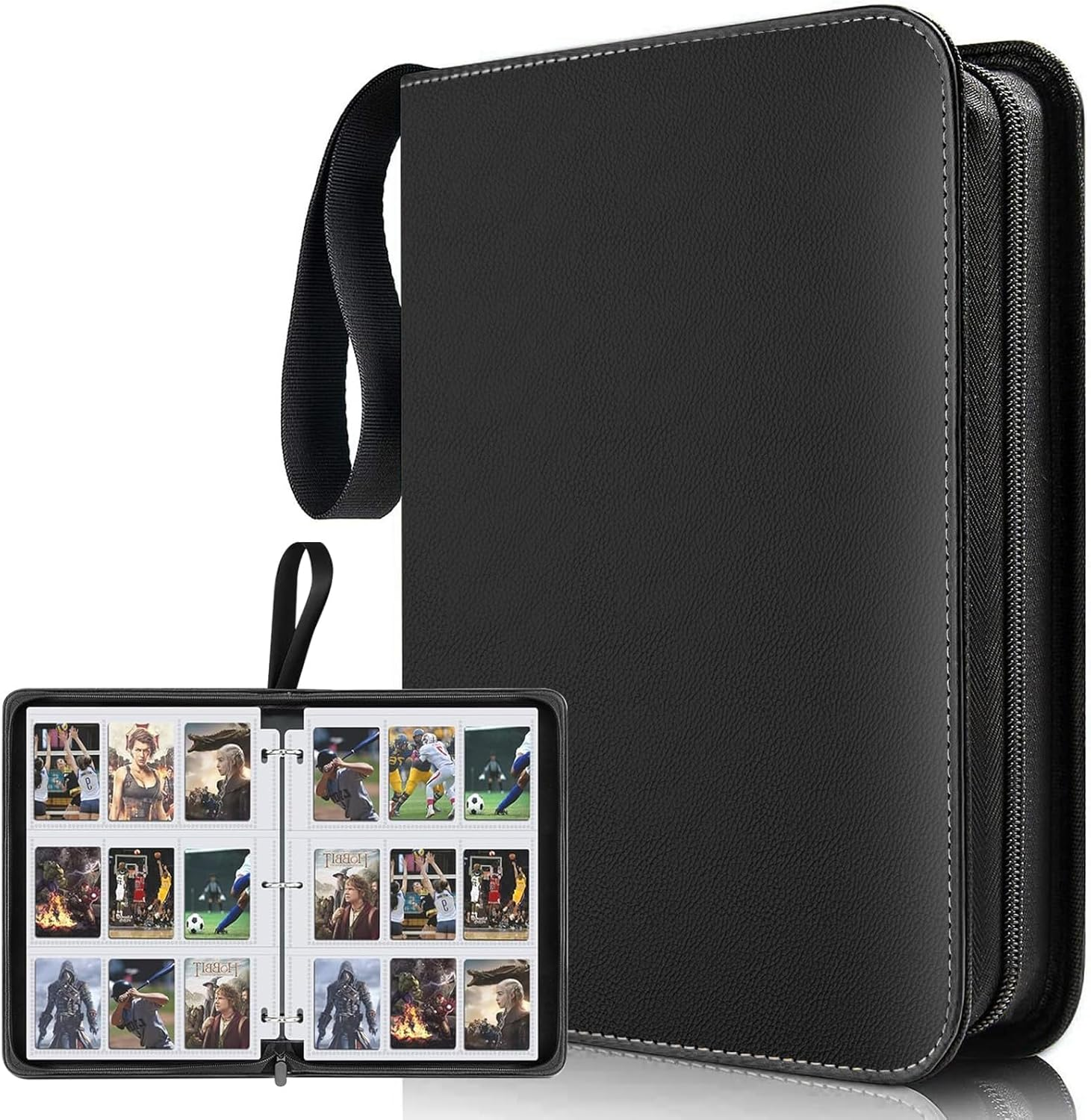 9 Pocket Card Binder, Premium Zip Trading Card Binder, 900 Double Sided Pocket PU Collection, Collector Album, Card Folder for MTG, TCG, Sports Cards, image number 2