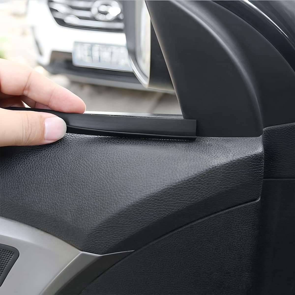 AUCELI Car Window Seal Strip, Windshield Weather Strip for Car, Automotive Waterproof Soundproof V-Shape Self Adhesive Trim Cover, Universal Vehicle Rubber Weatherstrip Draft Seal Strip image number 2