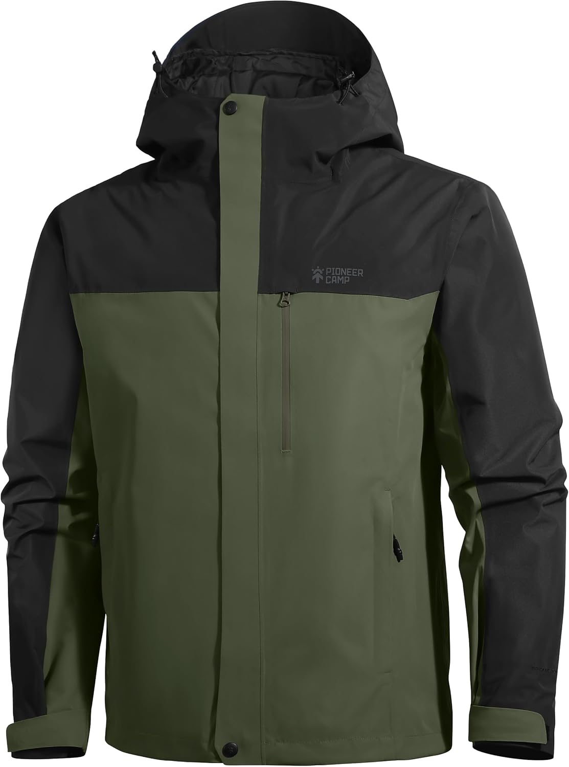 Pioneer Camp Mens Full Zip Polar Fleece Jacket Lightweight Antistatic Fall Winter Coat Windproof Outwear with Zipper Pocket, Black, Large