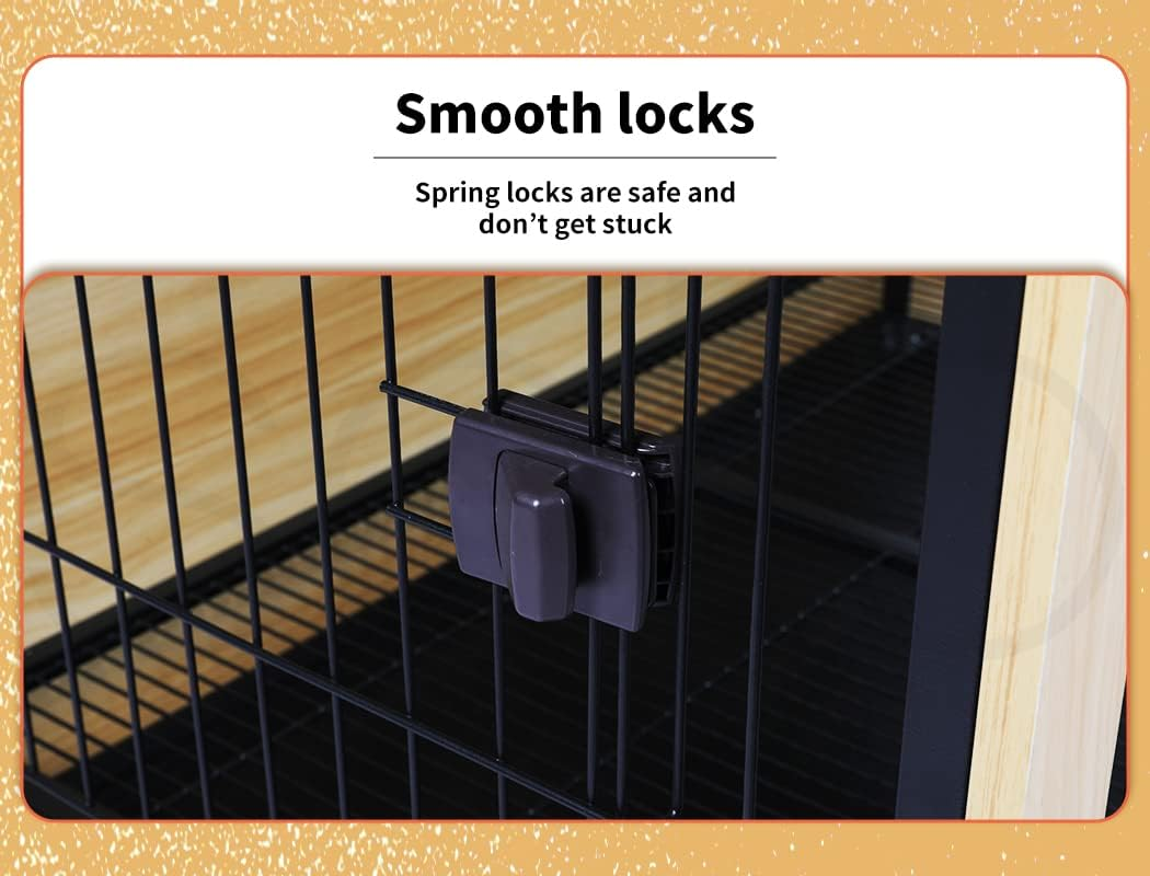 Pawz Wooden Wire Dog Kennel Side End Table Steel Puppy Crate Indoor Pet House L image number 5