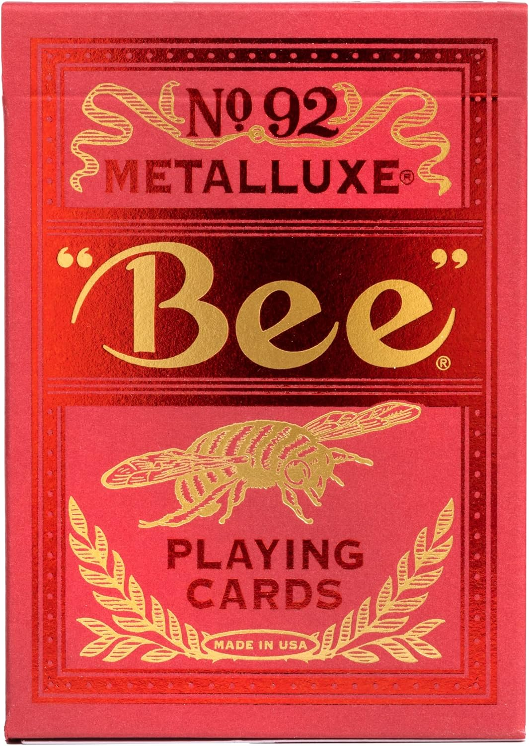 US Playing Cards Bee Red Metalluxe Playing Cards image number 4