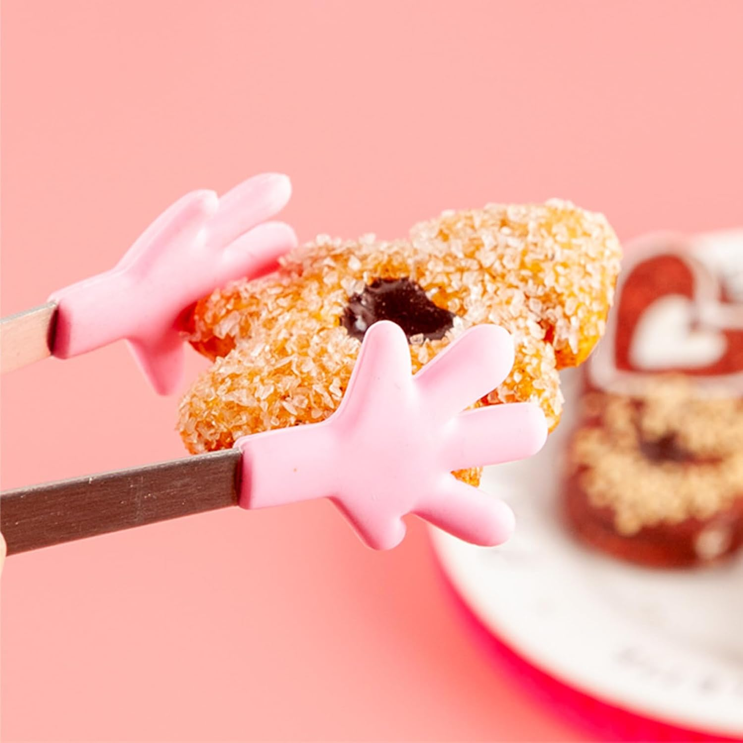 10PCS Silicone Mini Tongs (5.3 Inch), Hand Shape Kitchen Tongs for Food, Ice Cubes, Fruits, Desserts, Colorful Safe Serving Tongs for Appetizers & Barbecue (Hand Shape) image number 4