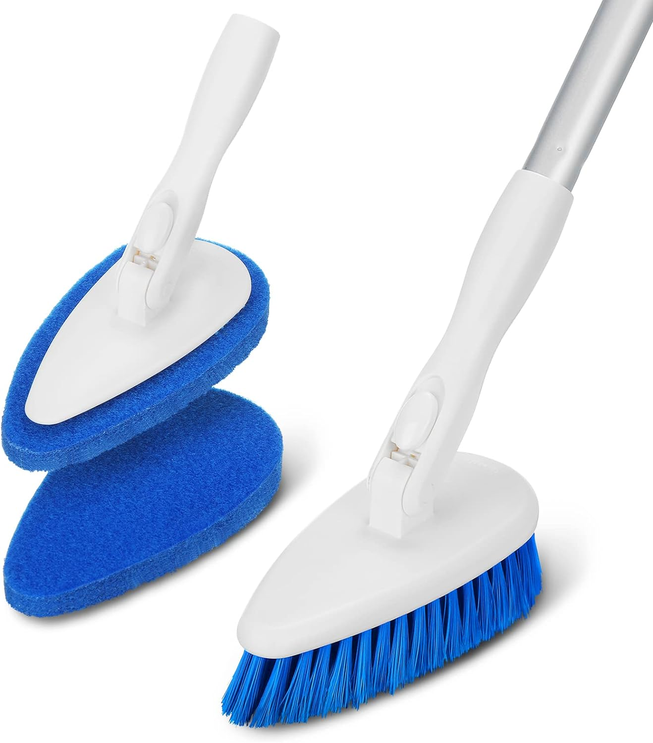 Qaestfy Shower Bathtub Tub and Tile Scrubber Brush with 51'' Adjustable Long Handle Cleaning Brushes Lock in Place Scrub Brush Head for Bathroom Wall Floor Scrubbing Model QAE008 image number 1