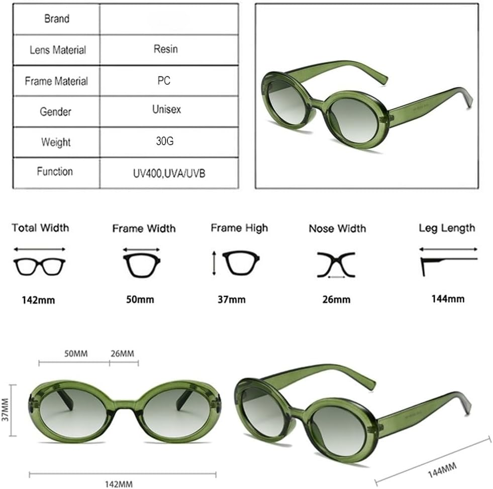 Oval Jelly Color Women Sunglasses Fashion Yellow Green Shades UV400 Men Trending Gradient Sun Glasses