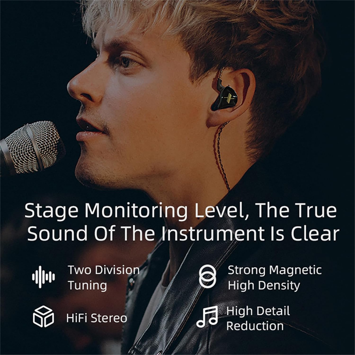 KZ EDX 1DD Hifi Earphone Headphone, Yinyoo EDX In-Ear Earbud with New 10Mm Composite Magnetic Dynamic Driver over Ear Headset with Detachable 2 Pin 0.75MM Cable(With Mic, Black)