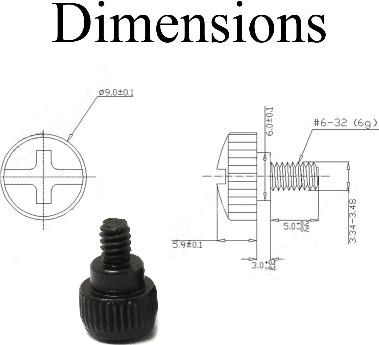 60Pcs #6-32X5Mm Desktop Computer PC Case Chassis Thumb Screws M3.5 Tool-Less Adjustment Thumbscrew Silver Nickel Plated
