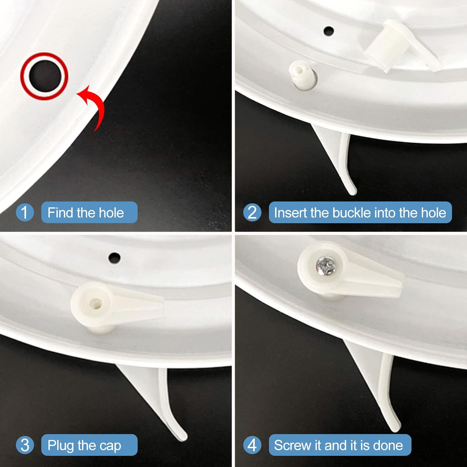 Uxcell 3.5Mm Lamp Shade Clips for Ceiling Flush Mount, 6 Pair Fixed Buckle Light Fixture Accessories ABS Plastic White image number 1