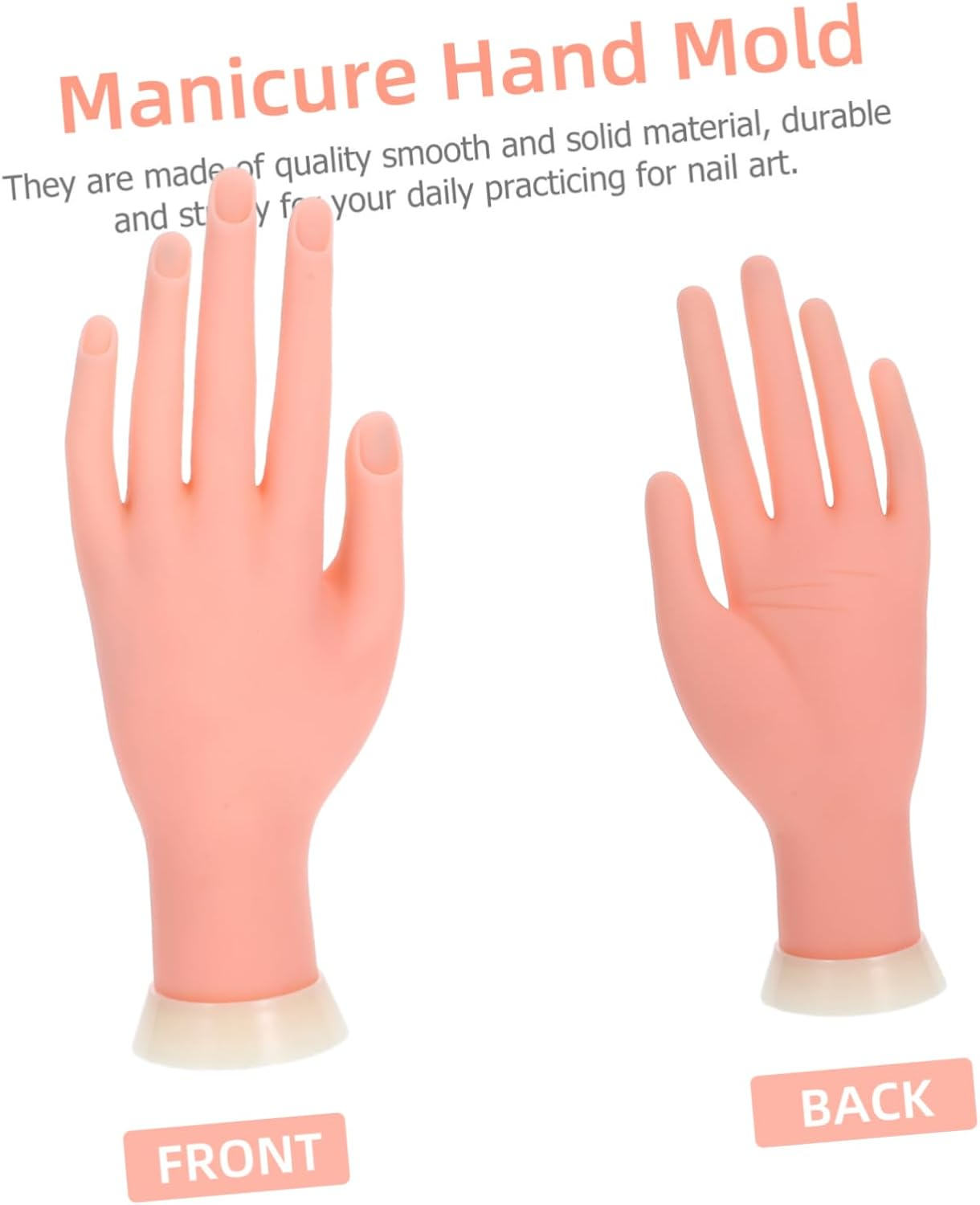 CIYODO Flexible Manicure Practice Hand Model Realistic Bending Nail Art Tool for Beginners Professionals for Nail Design Painting Lightweight Reusable Manicure Training Hand image number 2