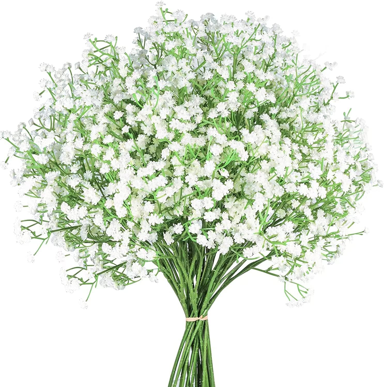 PENGQIMM Babys Breath Artificial Flowers,6 Bundles Fake Flowers Faux Flowers Red Real Touch Faux Gypsophila Bouquet Fake Silk Plants Decor for Home Wedding Bouquets Floral Arrangement (White)