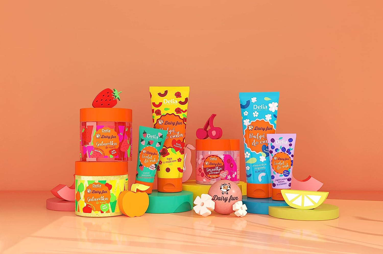 Delia Cosmetics - Dairy Fun - Lemon Jelly for Body Wash - Cleans and Refreshes - Scented and Smooth Skin - Intense Tropical Lemon Fragrance - Natural Extracts - 350 G image number 1