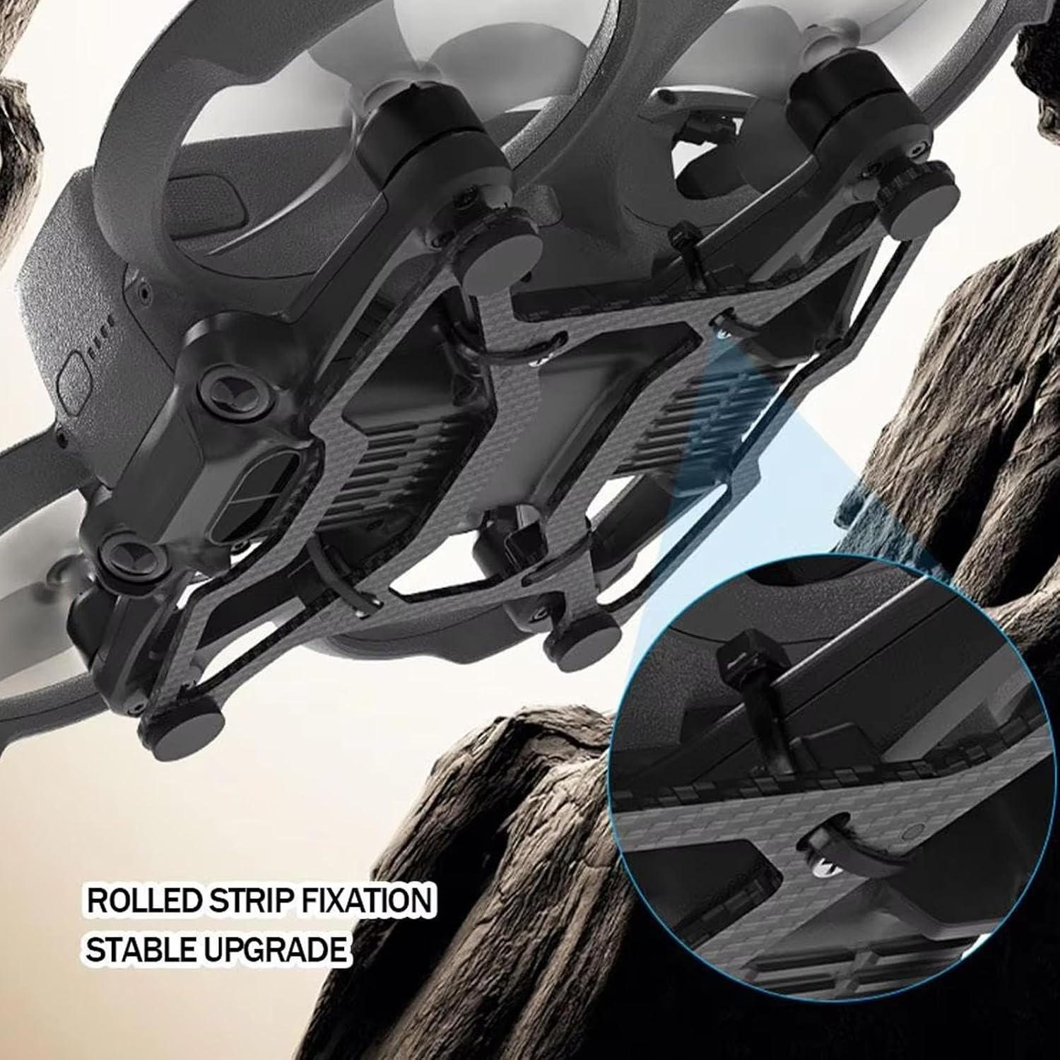 ZWLLKJGS Avata 2 Landing Gear for DJI Avata 2 Drone Accessories, Avata 2 Hull Undershell Protection, Carbon Fiber Drone Base Armor, Soft Rubber Pad, Avata 2 Body Frame Protector