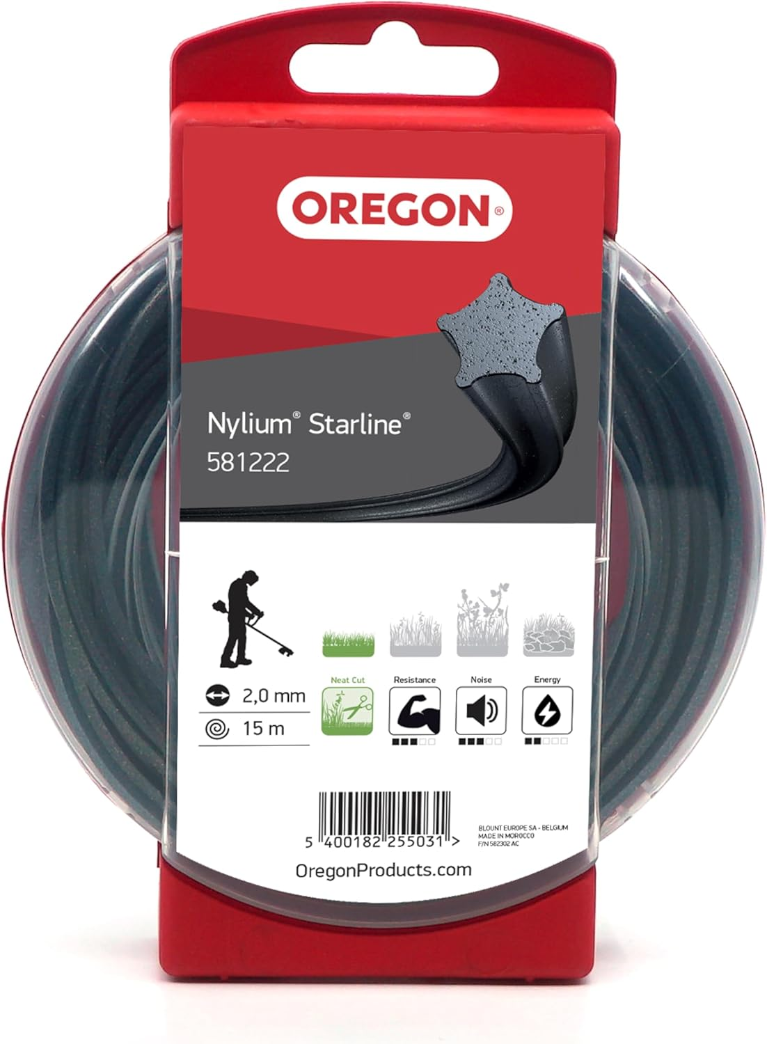 Oregon Nylium Star Shaped Strimmer Line Wire for Grass Trimmers and Brushcutters, Five Cutting Edges for Clean Finish, Professional Grade Heavy Duty Nylon, Fits Petrol Strimmers, 1.6Mm-15M (&lrm;533745) image number 3