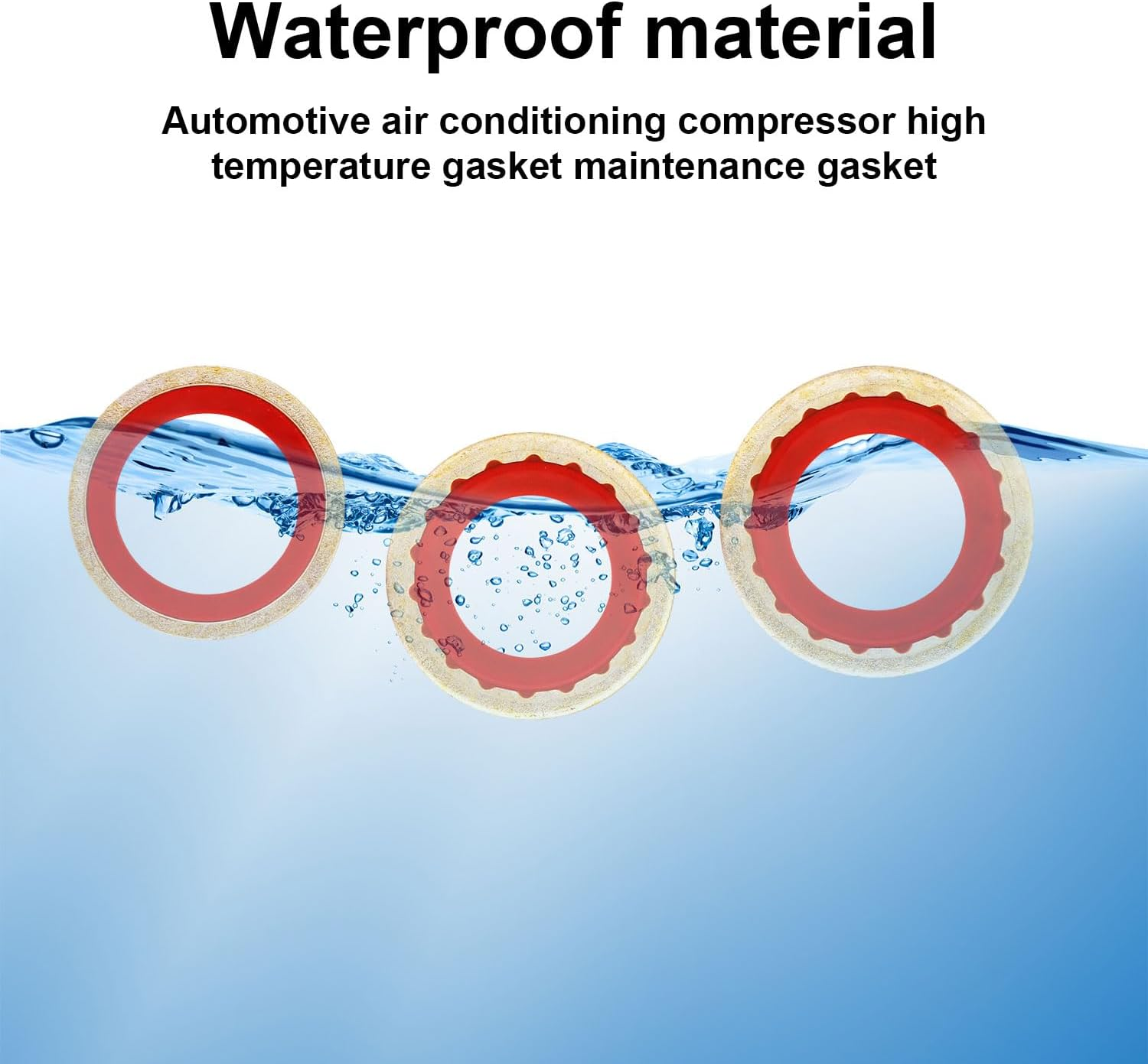 30Pcs Car AC Compressor Gaskets, Leakproof AC Port Seal Washer Multi-Specification Car AC Compressor O-Ring Gasket Seals for Most Car Models (Red) image number 4