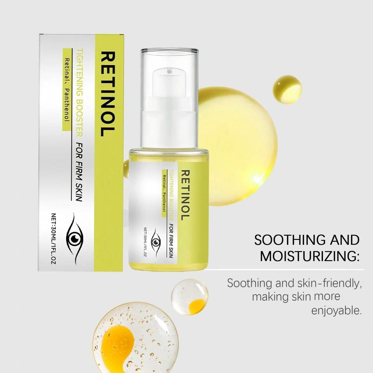 Retinal Shot Tightening Booster,Retinol Skin Booster Serum,Pore Minimizer,Instant Eye Tightener for Dark Circles, Sagging Skin, Anti-Wrinkle Face Cream (1PCS)