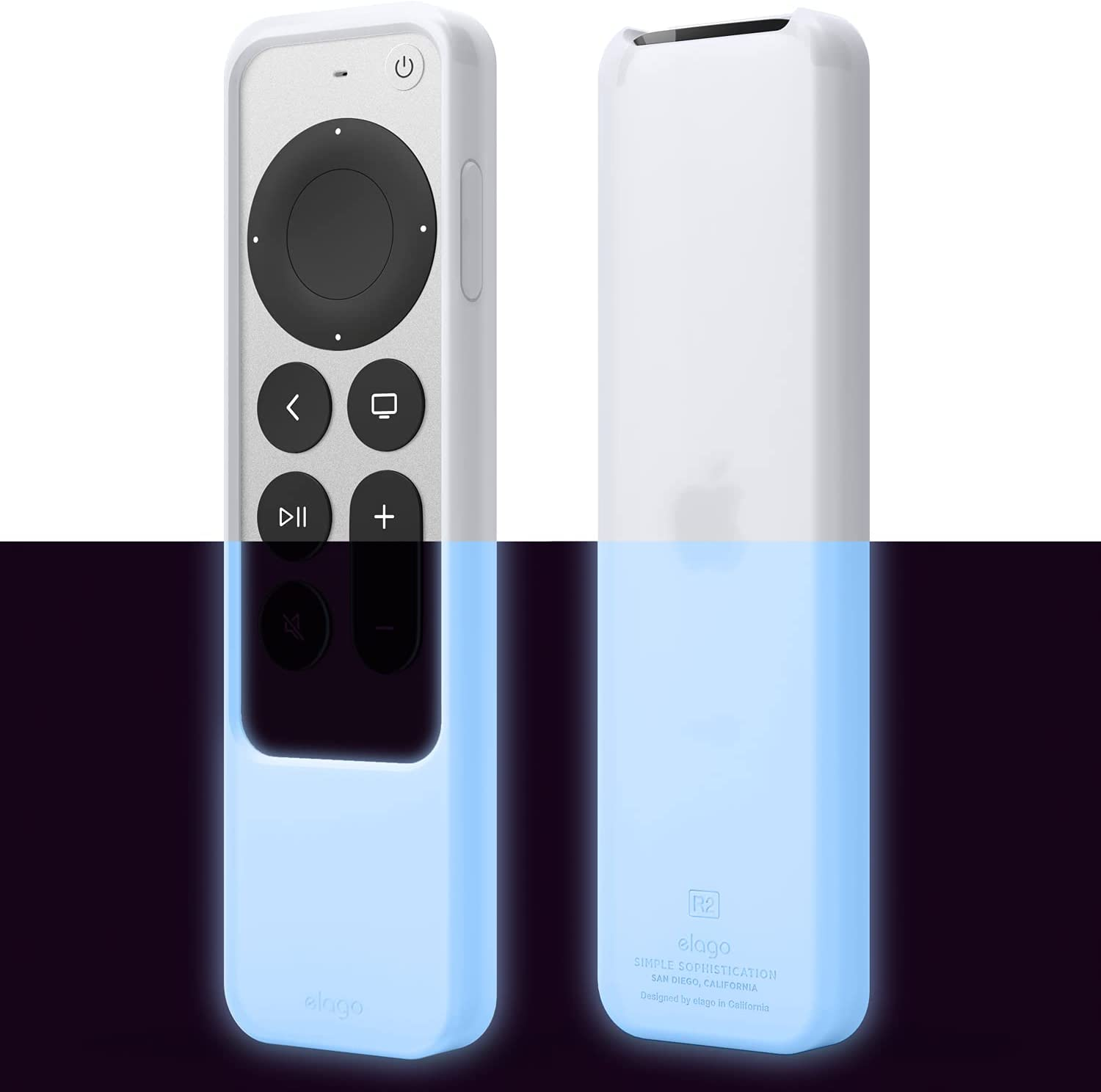 Elago R2 Slim Case Compatible with Apple TV 4K Siri Remote 3Rd Generation (2022) and 2Nd Generation (2021) - Slim Design, Light Weight, Scratch-Free Silicone, Shock Absorption (Nightglow Blue)