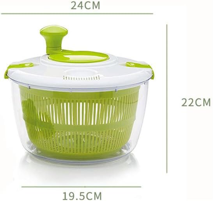 AIMALL 5L Salad Spinner Vegetable Lettuce Washer with Effortless Handle, Quick Drying Bowl for Greens, Spin Dryer for Vegetables and Fruits, 12.6 Inch Diameter Serving Bowl image number 4