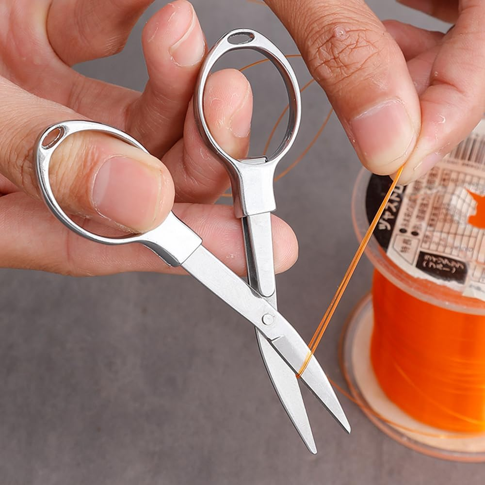 Stainless Steel Travel Scissors, Foldable Mini Safety Scissors, 3-Piece Set, Portable for Nurse Travel Office image number 4