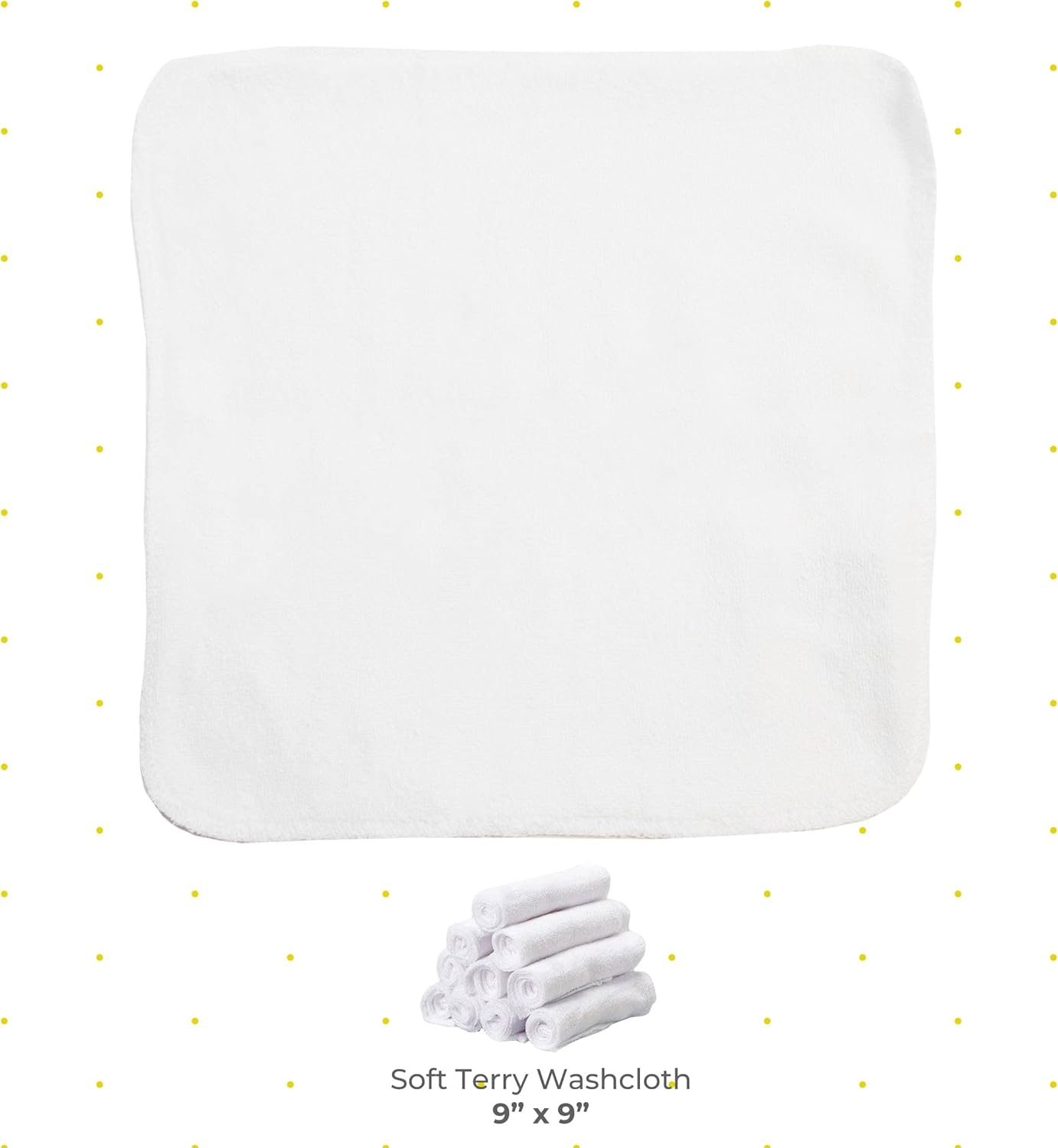 Spasilk Washcloth Wipes Set for Newborn Boys and Girls, Soft Terry Washcloth Set, Pack of 20, White image number 5