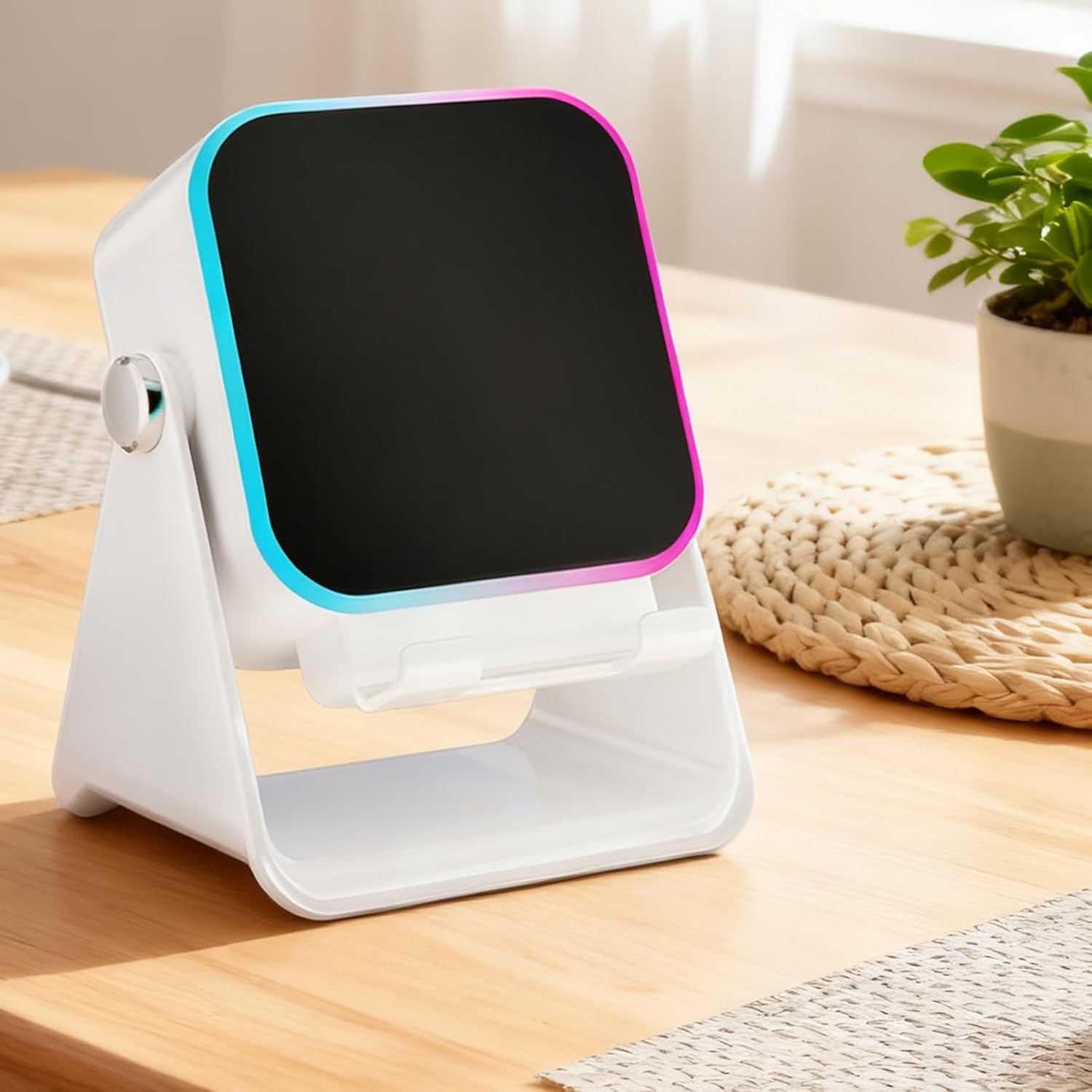 Krujecnt Wireless Induction Speaker - Audio Station Foldable with Light - Phone Speaker Stand 10W - for Travel Home Office Christmas Men Women Girl Boyfriend image number 3