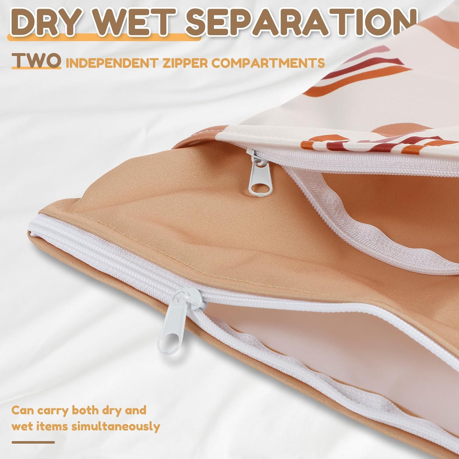 Reusable Wet Bag,Waterproof Bags,Travel Laundry Bag,Wet Dry Bags Waterproof Reusable Bag Pockets Portable Cloth Diaper Wet Dry Bags Multifunctional Laundry image number 2