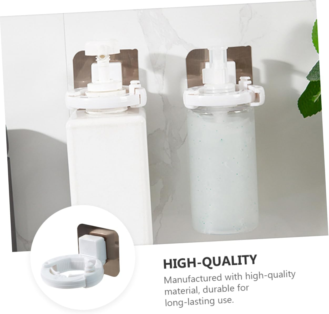 SHOWERORO 3Pcs Wall Mounted Shower Gel Bottle Holder Adjustable Size Storage Racks Anti-Smashing Adhesive Hanging Shampoo Brackets Punch-Free image number 6