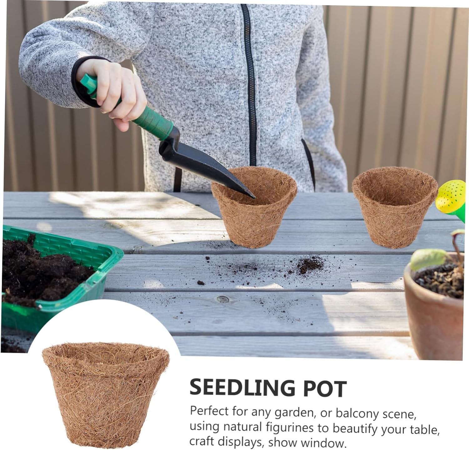 Sosoport 20Pcs Coconut Fiber Planter Decorative Flowerpot Plant Nursery Container for Indoor Outdoor Use for Gardening Supplies and Container Needs